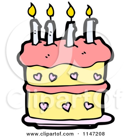 Birthday Cake Cartoon on Birthday Cake With Candles