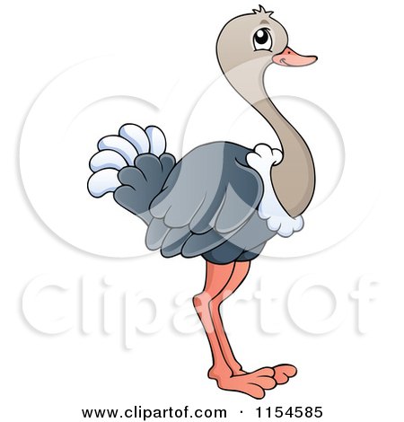 Cartoon Of A Cute Baby Ostrich - Royalty Free Vector Clipart by Alex