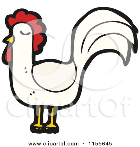 Free Royalty Free on Cartoon Of A White Chicken   Royalty Free Vector Illustration By