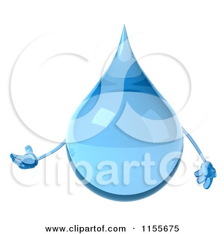 Royalty-Free Clip Art Illustration of a Cartoon Water Drop Character