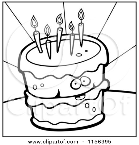 Birthday Cake  Dogs on Cartoon Clipart Of A Black And White Birthday Cake Face   Vector