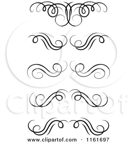 Studio Graphic Design on Black And White Swirl Monogram Design Elements By Seamartini Graphics