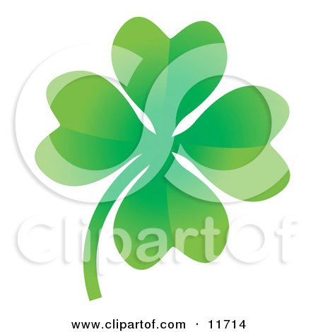 Royalty-free clipart picture of a lucky four leaf clover.