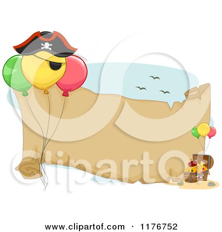 Construction Themed Birthday Party on Pirate Birthday Party Themed Banner With Balloons And Treasu    By Bnp