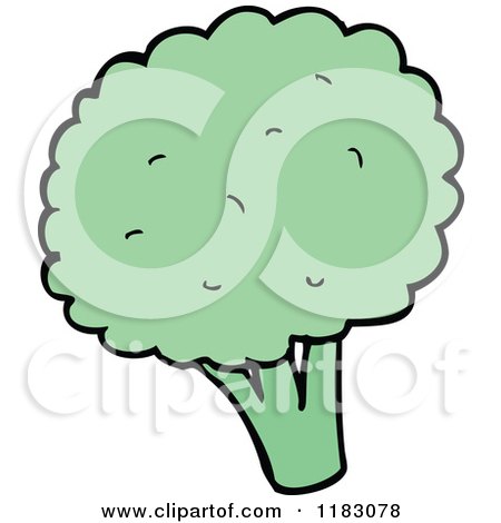 Cartoon of Broccoli - Royalty Free Vector Illustration by