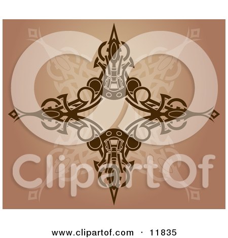 Royalty-free clipart picture of tattoo design on brown.