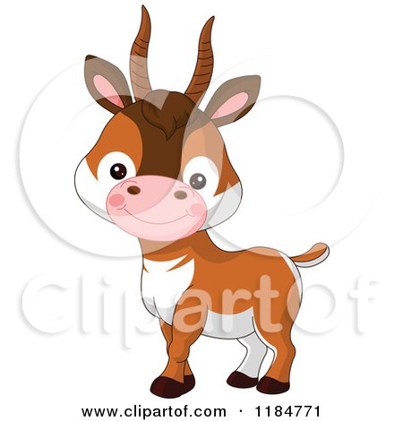 Cartoon of a Cute Baby Antelope Smiling - Royalty Free ...