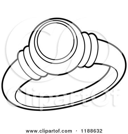 Clipart of a Black and White Wedding Ring - Royalty Free Vector ...