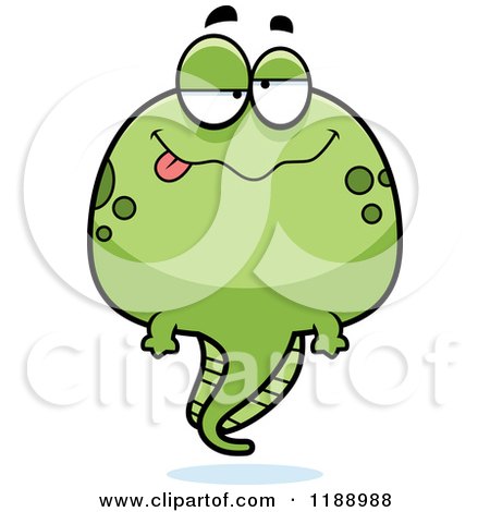Clipart of a Cute Swimming Tadpole - Royalty Free Vector ...