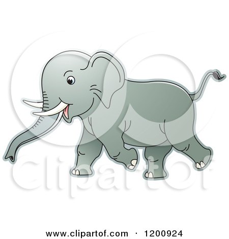 Royalty-Free (RF) Clipart Illustration of a Gray Elephant ...