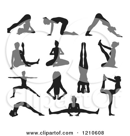 #2 Silhouette yoga poses Geo Royalty Free Illustrations  by zodiac Images