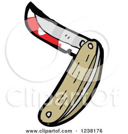 Cartoon of a Bloody Knife - Royalty Free Vector Clipart by