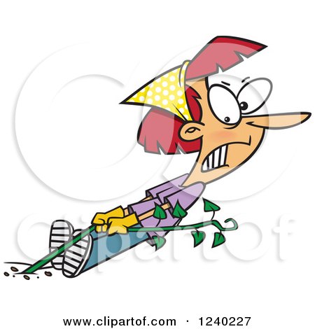 http://images.clipartof.com/small/1240227-Clipart-Of-A-Red-Haired-Woman-Trying-To-Pull-A-Stubborn-Nasty-Weed-Royalty-Free-Vector-Illustration.jpg