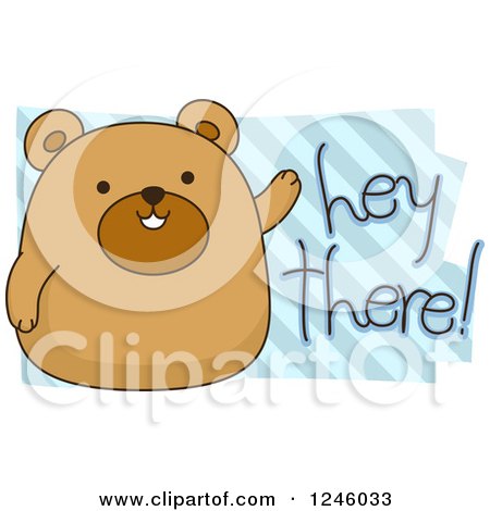 hey text bear brown illustration there clipart royalty vector bnp studio regarding notes