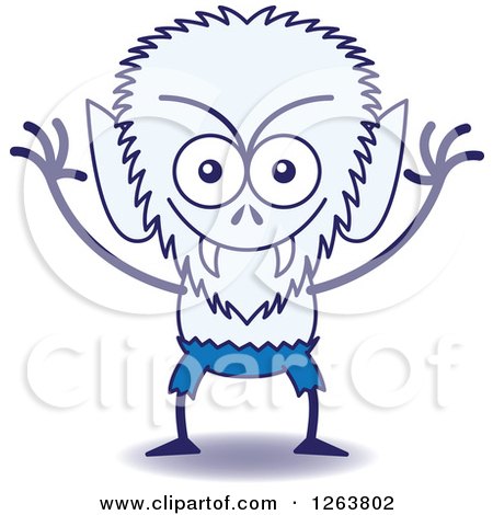 Clipart of a Halloween Werewolf Being Scary - Royalty Free ...