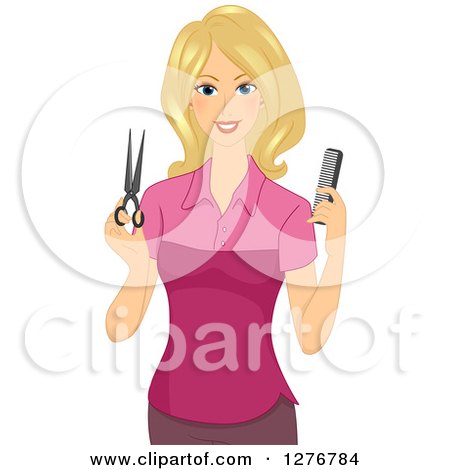 http://images.clipartof.com/small/1276784-Clipart-Of-A-Happy-Blond-White-Hairdresser-Woman-Holding-A-Comb-And-Scissors-Royalty-Free-Vector-Illustration.jpg