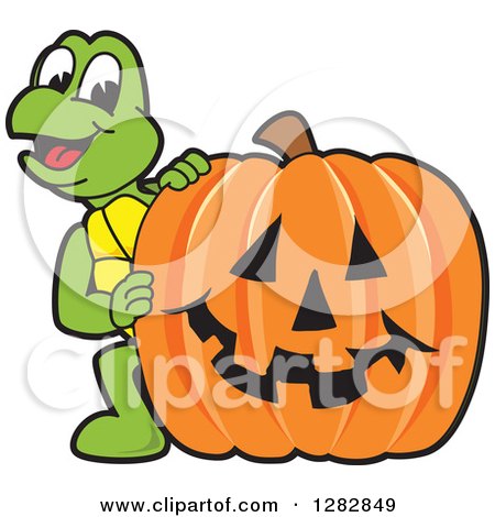 Clipart of a Happy Turtle School Mascot Character Looking ...