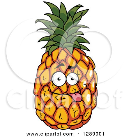Clipart of a Goofy Pineapple Character Sticing Its Tongue ...