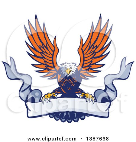 Clipart of a Retro Bald Eagle Head Holding a Kettlebell in ...