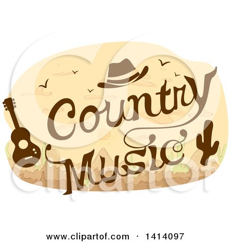 Clipart of a Country Music Concert Design with a Cowboy ...