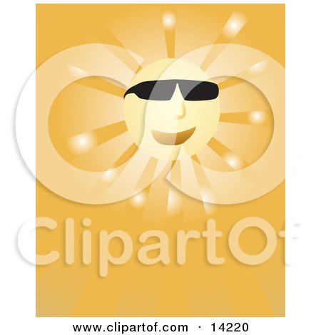 clip art sun with sunglasses. Royalty-free weather clipart