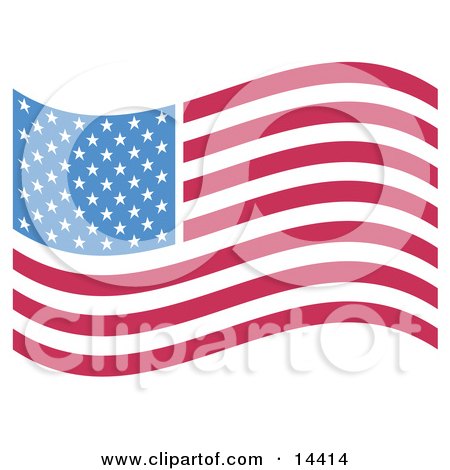 the American Flag With White Stars Over Blue and Rows of Red and White 