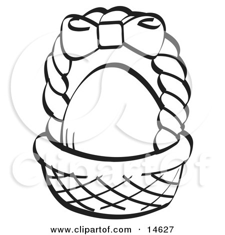 easter eggs clipart black and white. Egg In A Brown Easter Basket