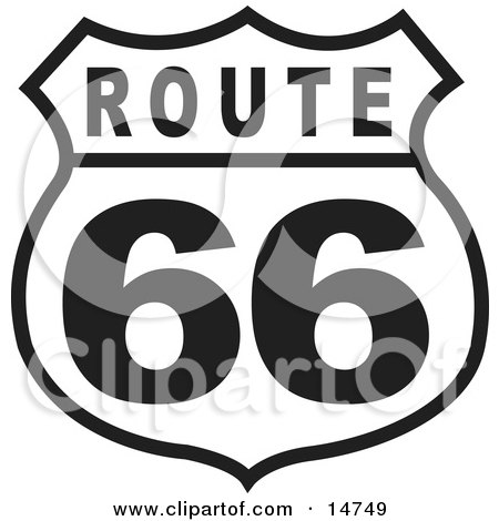 Black and White Route 66 Sign Posters Art Prints Art Print Description