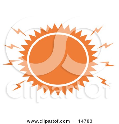 hot weather clip art. Blazing Hot Orange Sun