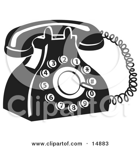  Cartoons on Old Fashioned Rotary Landline Telephone Clipart Illustration By Andy