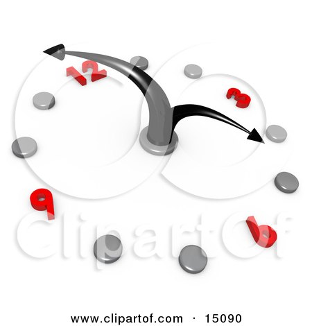 Royalty-Free (RF) Clipart Illustration of an Orange 3d Person With A Clock 