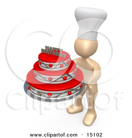 Royalty-free 3d people clipart picture of a baker person wearing a 
