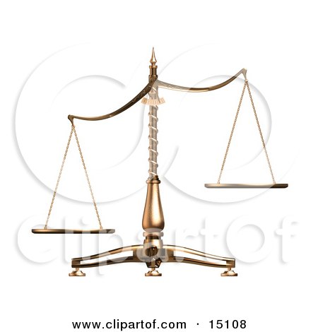  (RF) Clipart Illustration of a Hand Holding The Scales Of Justice