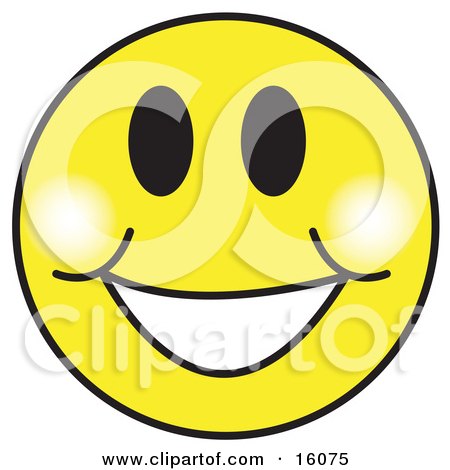 Happy Yellow Smiley Face Graphic With A Big Smile Clipart Illustration by