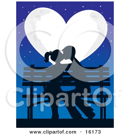 kissing couple silhouette. Silhouetted Romantic Couple