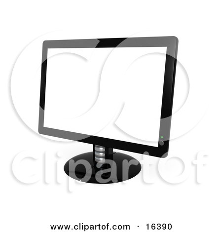 Computer Screen Black on Black Flat Screen Computer Monitor Screen Clipart Illustration Graphic