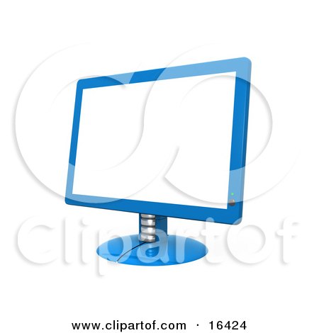 Computer Screen Clipart. Blue Flat Screen Computer
