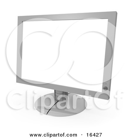 Cheap Flat Screen Computer Monitor on Silver Flat Screen Computer Monitor Screen Clipart Illustration