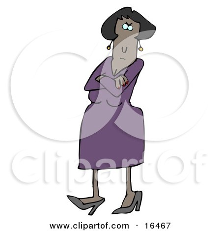 http://images.clipartof.com/small/16467-Angry-African-American-Woman-In-A-Purple-Dress-And-Heels-Standing-With-Her-Arms-Crossed-And-Tapping-Her-Foot-With-A-Stern-Expression-On-Her-Face-Clipart-Illustration-Graphic.jpg