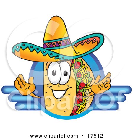17512-Clipart-Picture-Of-A-Taco-Mascot-Cartoon-Character-On-A-Blank-Blue-Logo.jpg