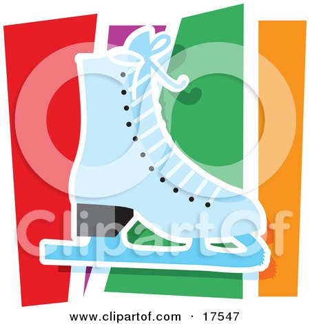 Printposter on Poster  Art Print  Blue Figure Skating Ice Skate Against A Colorful