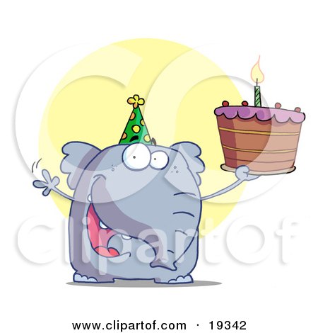 birthday elephant clip art