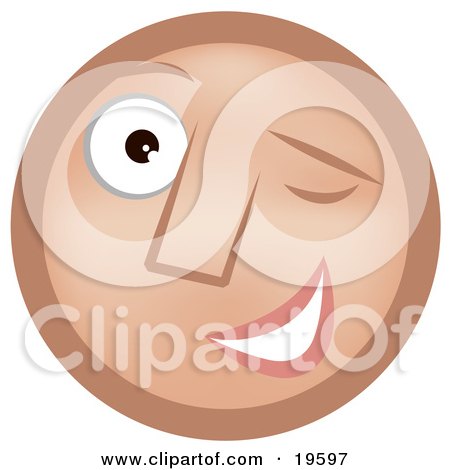 winking smiley face clip art. Clipart Illustration of a