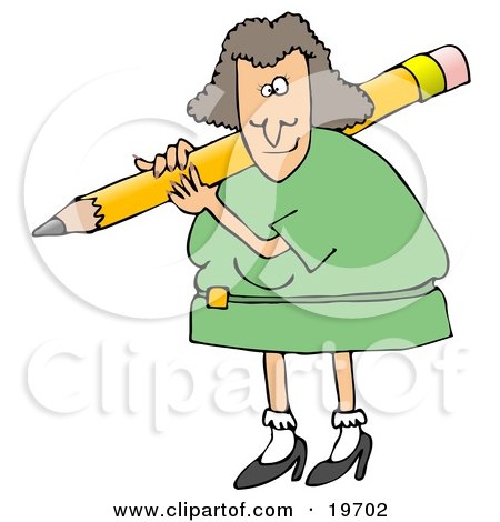 Pencil Dress on Royalty Free Vector Clip Art Illustration Of A Lady Teacher Writing On