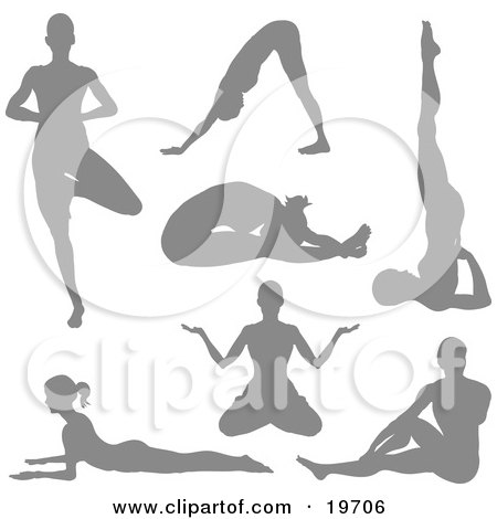 Royalty-free health clipart picture of a collection of yoga women 