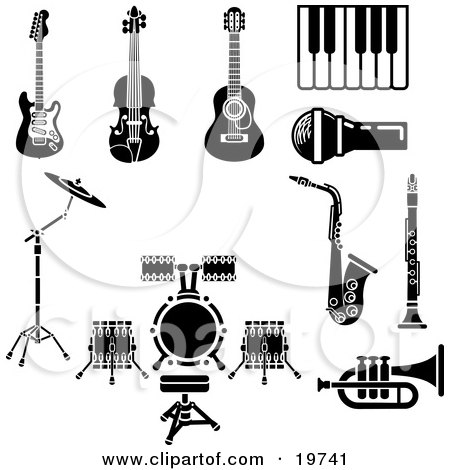  Of Musical Instruments And Items Including An Electric Guitar, Violin, 