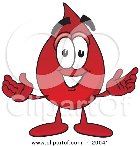 Types Characters on Blood Drop Mascot Cartoon Character With Welcoming Open Arms Posters