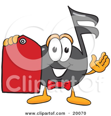 cartoon music note. Clipart Picture of a Music Note Mascot Cartoon Character Holding a Pointer Stick by Toons4Biz #20061
