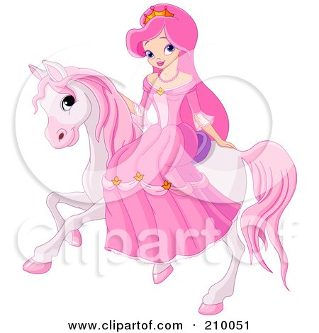 210051-Royalty-Free-RF-Clipart-Illustration-Of-A-Pretty-Princess-Riding-On-A-Pink-Horse.jpg