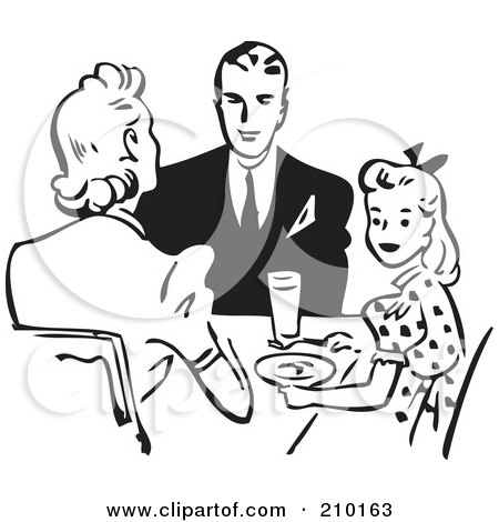 clipart family eating. Family Eating At A Table